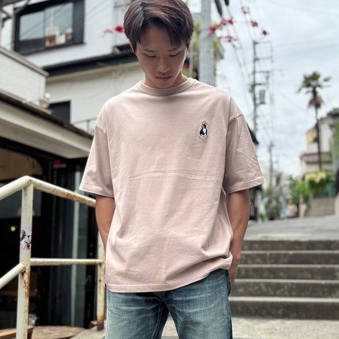 パイド ルーズシルエット半袖TEE